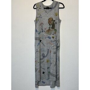 Inoah Graffiti Dress Maxi Medium Multicolor Art to Wear Streetwear Whimsigoth